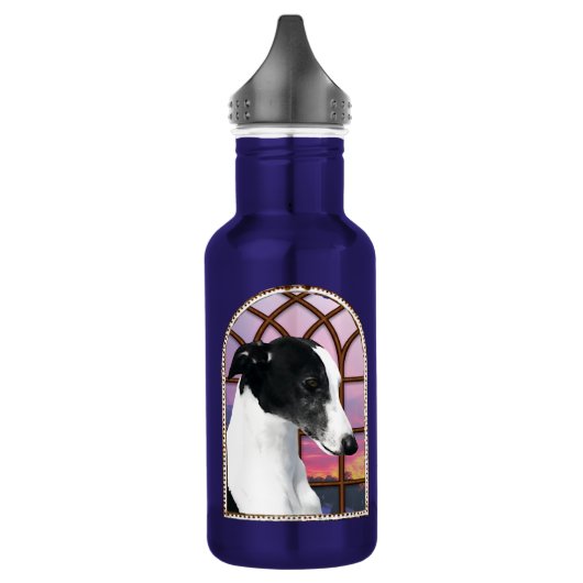 Framed Whippet Waterfles (Links)