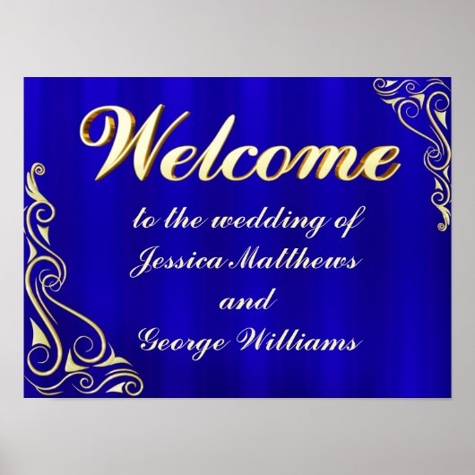 (Frameless) Elegant Regal Golden Welcome Sign Poster (Voorkant)