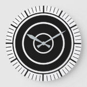 Frameloze zwart-witte klok zonder cijfers (Voorkant)