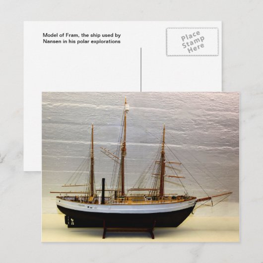 Framemodel, het door Nansen gebruikte schip Briefkaart (Voorkant / Achterkant)