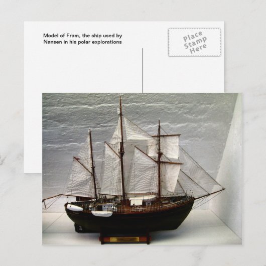 Framemodel, het door Nansen gebruikte schip Briefkaart (Voorkant / Achterkant)