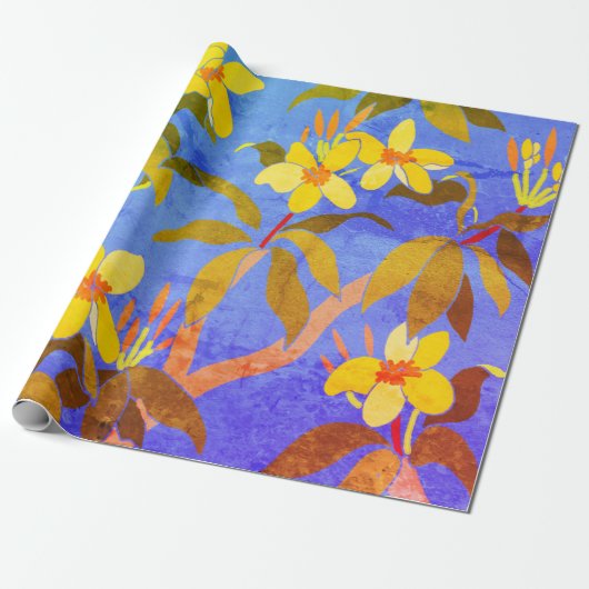 Framgipani-pakpapier Cadeaupapier (Uitgerold)