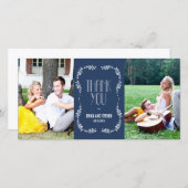 Framing Bladeren Trouwen Dank u Kaarten Marine (Voorkant / Achterkant)