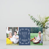 Framing Bladeren Trouwen Dank u Kaarten Marine (Staand voorkant)