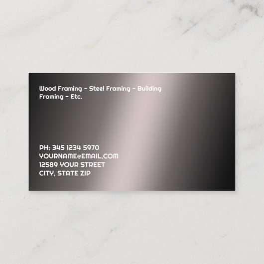 framing-contractant visitekaartje (Achterkant)