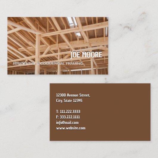 Framing Contractor Visitekaartje (Voorkant / Achterkant)