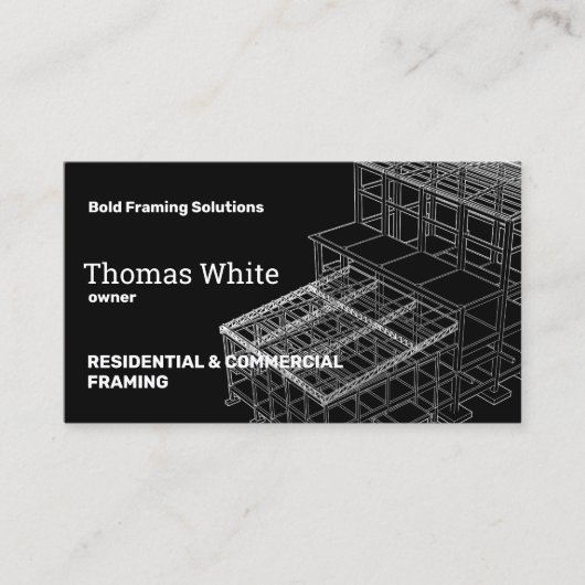 Framing contractor zwart visitekaartje (Voorkant)