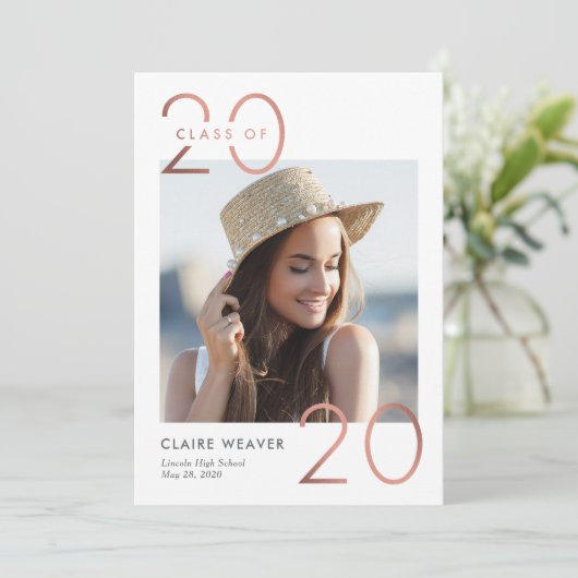 Framing Jaar Afstuderen Uitnodiging Aankondiging (Staand voorkant)