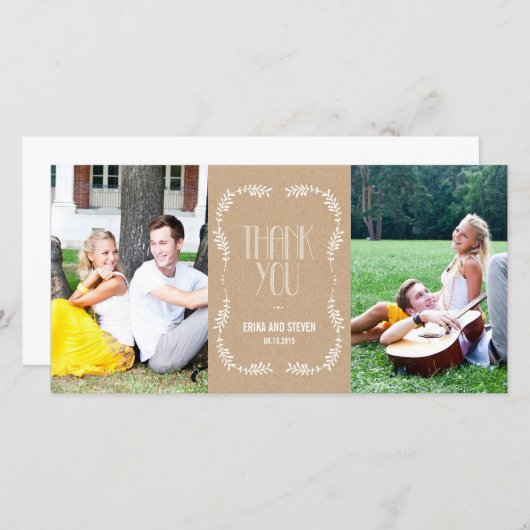 Framing Leaves Wedding Bedankt Cards Craft (Voorkant / Achterkant)