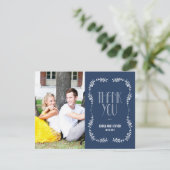 Framing Leaves Wedding Foto bedankt de marine (Staand voorkant)