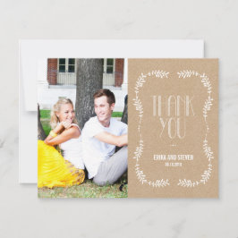 Framing Leaves Weduwfoto Hartelijk dank voor credi Bedankkaart