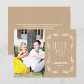 Framing Leaves Weduwfoto Hartelijk dank voor credi Bedankkaart (Voorkant / Achterkant)