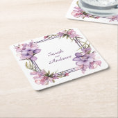 Framing Lilah Flower (Geen datum): Huwelijk Onderz Kartonnen Onderzetters (Schuin)