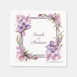 Framing Lilah Flower: Gepersonaliseerde bruiloft s Servet