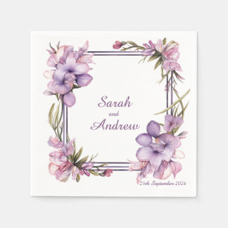Framing Lilah Flower: Gepersonaliseerde bruiloft s Servet
