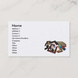 FramingDecisionCard, Naam, Adres 1, Adres 2.. Visitekaartje