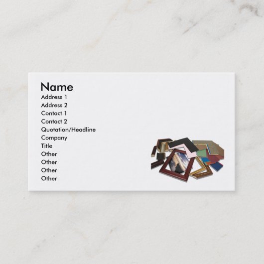 FramingDecisionCard, Naam, Adres 1, Adres 2.. Visitekaartje (Voorkant)