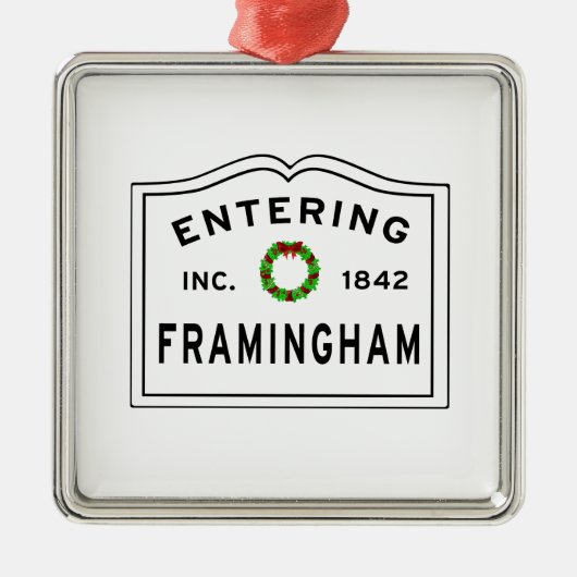 Framingham, MA Holiday Wreath Ceramic Ornament (Voorkant)