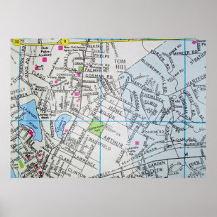 Framingham, MA Map Poster