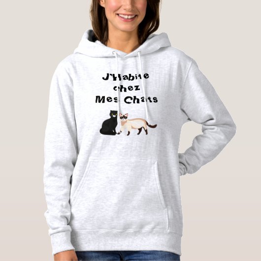 "FRANCAIS" "Chez Mes Chats " Hoodie (Voorkant)
