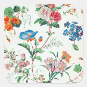 France 1830 Delicate Floral Antique Botanical Vierkante Sticker (Voorkant)