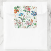 France 1830 Delicate Floral Antique Botanical Vierkante Sticker (Tas)