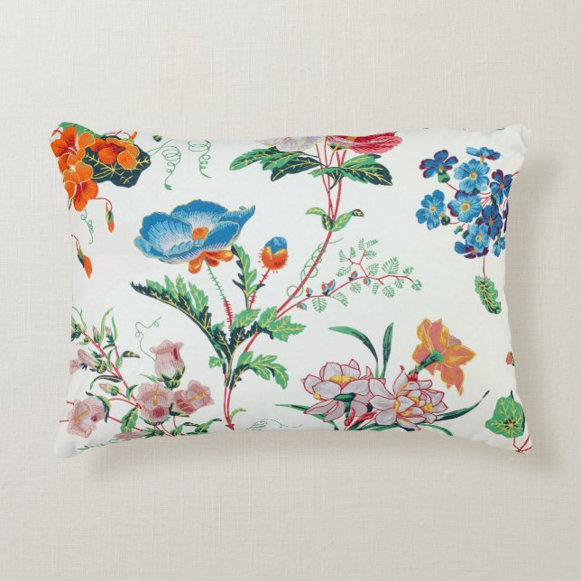 France 1830 Floral Antique Wallpaper Accent Kussen (Voorkant)