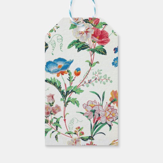 France 1830 Floral Antique Wallpaper Cadeaulabel (Achterkant)