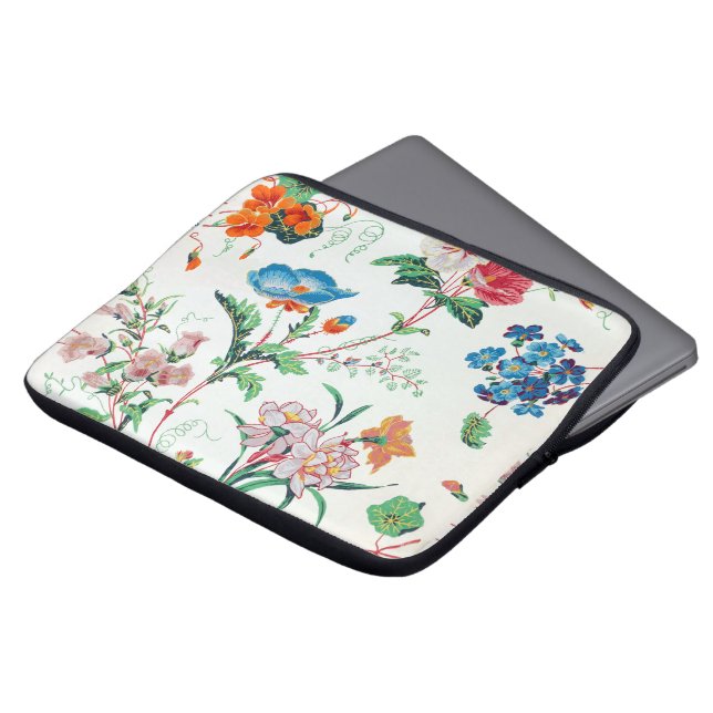 France 1830 Floral Antique Wallpaper Laptop Sleeve (Voorkant top)