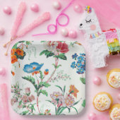 France 1830 Floral Antique Wallpaper Papieren Bordje (Feest)