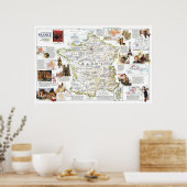 " France: 1989 Historical MAP ... Poster (Keuken)