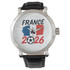 France 2026 Soccer Fan Design Flag Colors Horloge