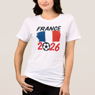 France 2026 Soccer Fan Design Flag Colors Tri-Blend Shirt
