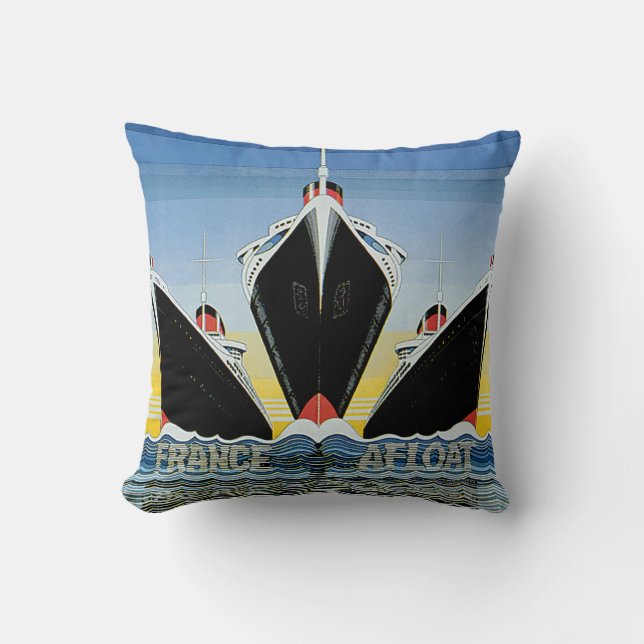 France Afloat - Franse lijn Poster Kussen (Voorkant)