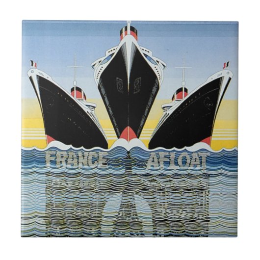 France Afloat - Franse lijn Poster Tegeltje (Voorkant)