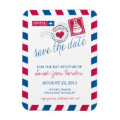 FRANCE Air Mail Bat Mitzvah Bewaar de datum 3x4 Magneet (Verticaal)