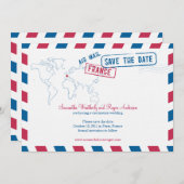 France Air Mail Wedding Save the Date (Voorkant / Achterkant)
