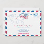 France Air Mail Wedding Save the Date (Voorkant)