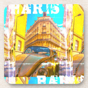 France Architecture French Street Old Car Paris Bier Onderzetter