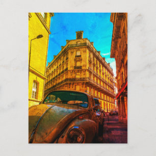 France Architecture French Street Old Car Paris Briefkaart