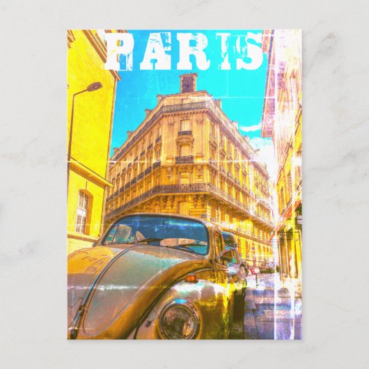 France Architecture French Street Old Car Paris Briefkaart (Voorkant)