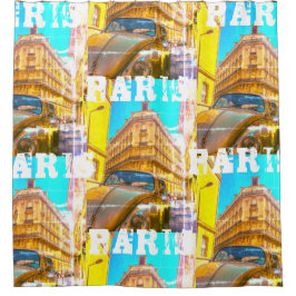 France Architecture French Street Old Car Paris Douchegordijn