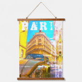 France Architecture French Street Old Car Paris Hangend Wandkleed (Voorkant)