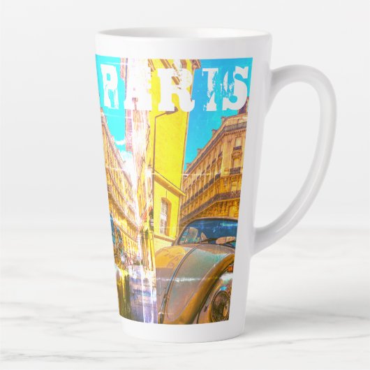 France Architecture French Street Old Car Paris Latte Mok (Rechts)