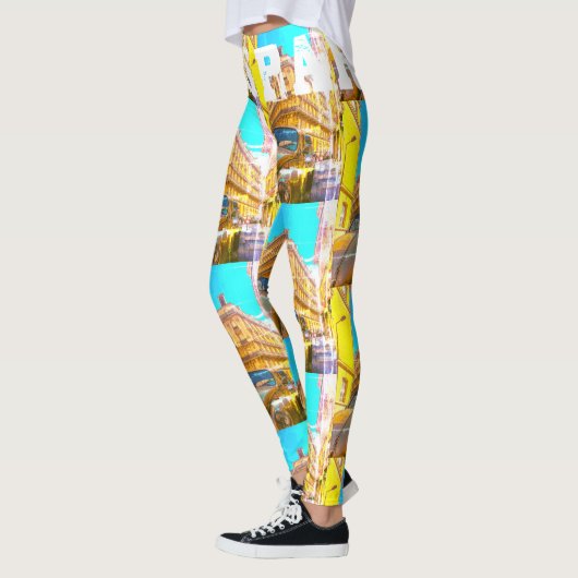 France Architecture French Street Old Car Paris Leggings (Links)