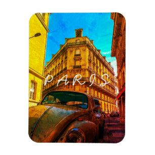 France Architecture French Street Old Car Paris Magneet