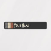 France Art Deco Flag Custom Waterproof Name Label (Design 2)