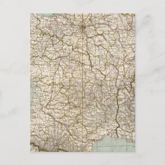 France Atlas Map Briefkaart (Voorkant)