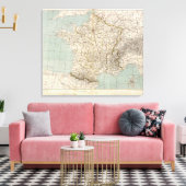 France Atlas Map Canvas Afdruk (Insitu (Woonkamer))