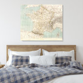 France Atlas Map Canvas Afdruk (Insitu (Slaapkamer))